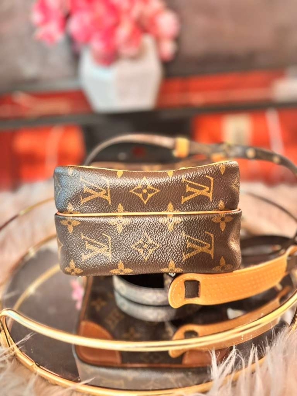 Louis Vuitton Monogram Canvas Crossbody with Tan Leather Accents - Picture 3 of 3